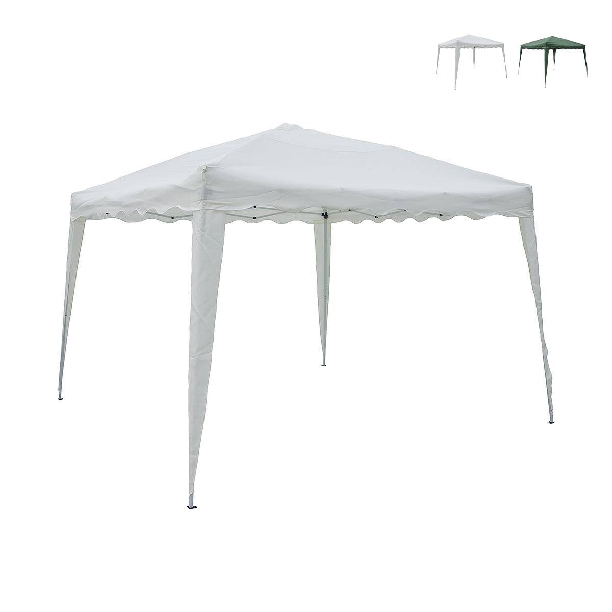 Verstellbarer grüner Gazebo 3x3 aus Aluminium, klappbar Rapido
