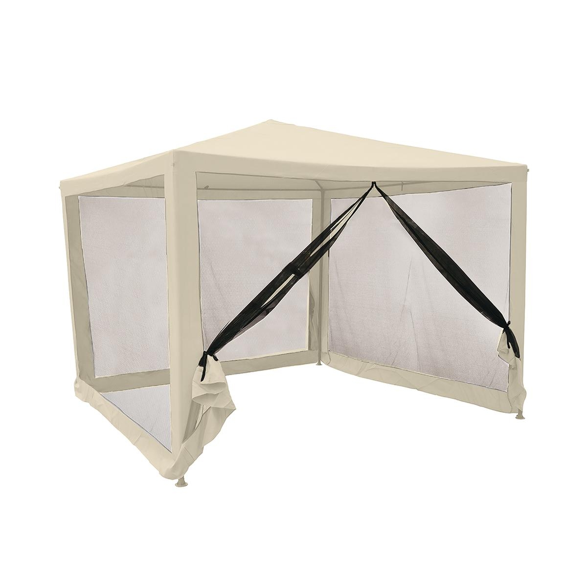 Wasserabweisender Pavillon mit Moskitonetz 3x3m Eisen ecru Dakar