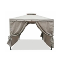 Gazebo idrorepellente 3x3m 4 tende laterali ferro tortora Tangeri Sales