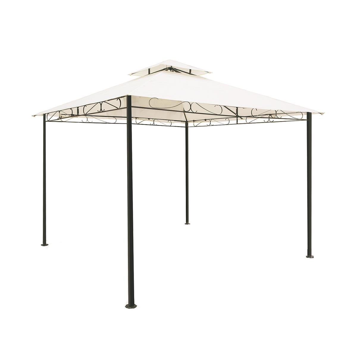 Gartenpavillon 3x3m mit wasserabweisendem Polyesterbezug Sahara
