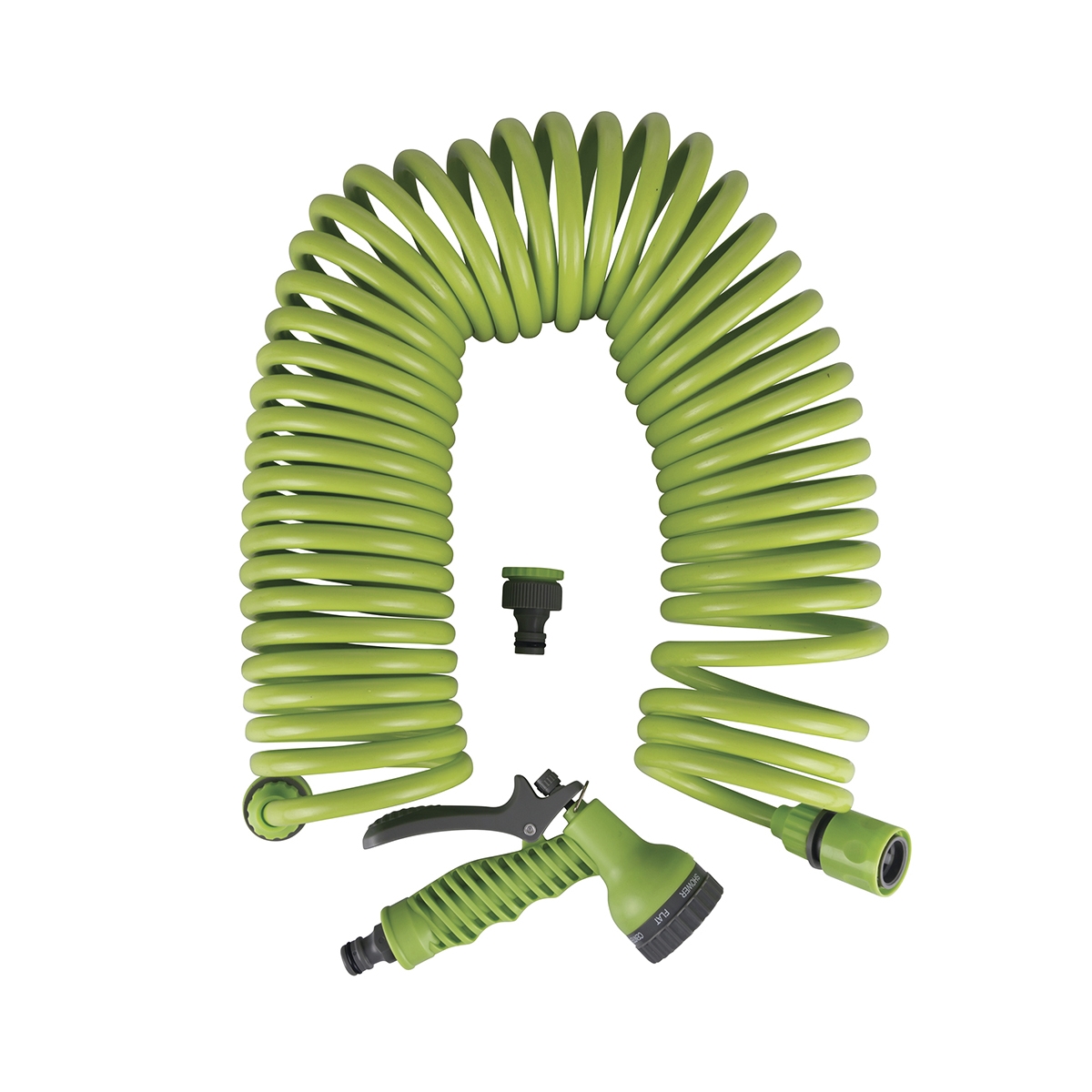 Flexibler Spiralgartenschlauch 12m mit Power Spritzpistole Aktion Flexibler Spiralgartenschlauch 12m mit Power Spritzpistole Aktion