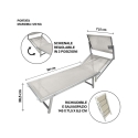 Garten- und Strandliege aus Aluminium mit Sonnendach Riccione 