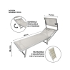 Garten- und Strandliege aus Aluminium mit Sonnendach Riccione 