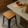 design hocker aus metall und holz 78cm hoch im industriellen stil für bar küchen brush up Katalog