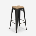 design hocker aus metall und holz 78cm hoch im industriellen stil für bar küchen brush up Eigenschaften