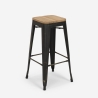 design hocker aus metall und holz 78cm hoch im industriellen stil für bar küchen brush up Eigenschaften