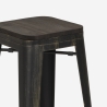 design hocker aus metall und holz 78cm hoch im industriellen stil für bar küchen brush up 