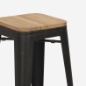 design hocker aus metall und holz 78cm hoch im industriellen stil für bar küchen brush up Auswahl
