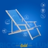 2er Set Strandliegen Liegestühle Sonnenliegen mit Armlehnen aus Aluminium Riccione Gold Lux 