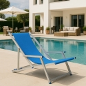2er Set Strandliegen Liegestühle Sonnenliegen mit Armlehnen aus Aluminium Riccione Gold Lux Sales