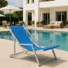 2er Set Strandliegen Liegestühle Sonnenliegen mit Armlehnen aus Aluminium Riccione Gold Lux Sales