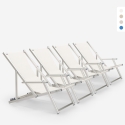 4er Set Liegestühle Sonnenliegen Strandliegen mit Armlehnen aus Aluminium klappbar Riccione Gold Lux Aktion