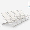 4er Set Liegestühle Sonnenliegen Strandliegen mit Armlehnen aus Aluminium klappbar Riccione Gold Lux Aktion