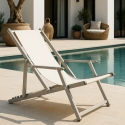4er Set Liegestühle Sonnenliegen Strandliegen mit Armlehnen aus Aluminium klappbar Riccione Gold Lux Angebot