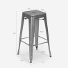 barhocker hocker aus metall im industriedesign 78cm steel stale 