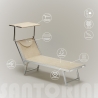 professionelle Strandliege Liegestuhl Sonnenliege aus Aluminium Santorini 