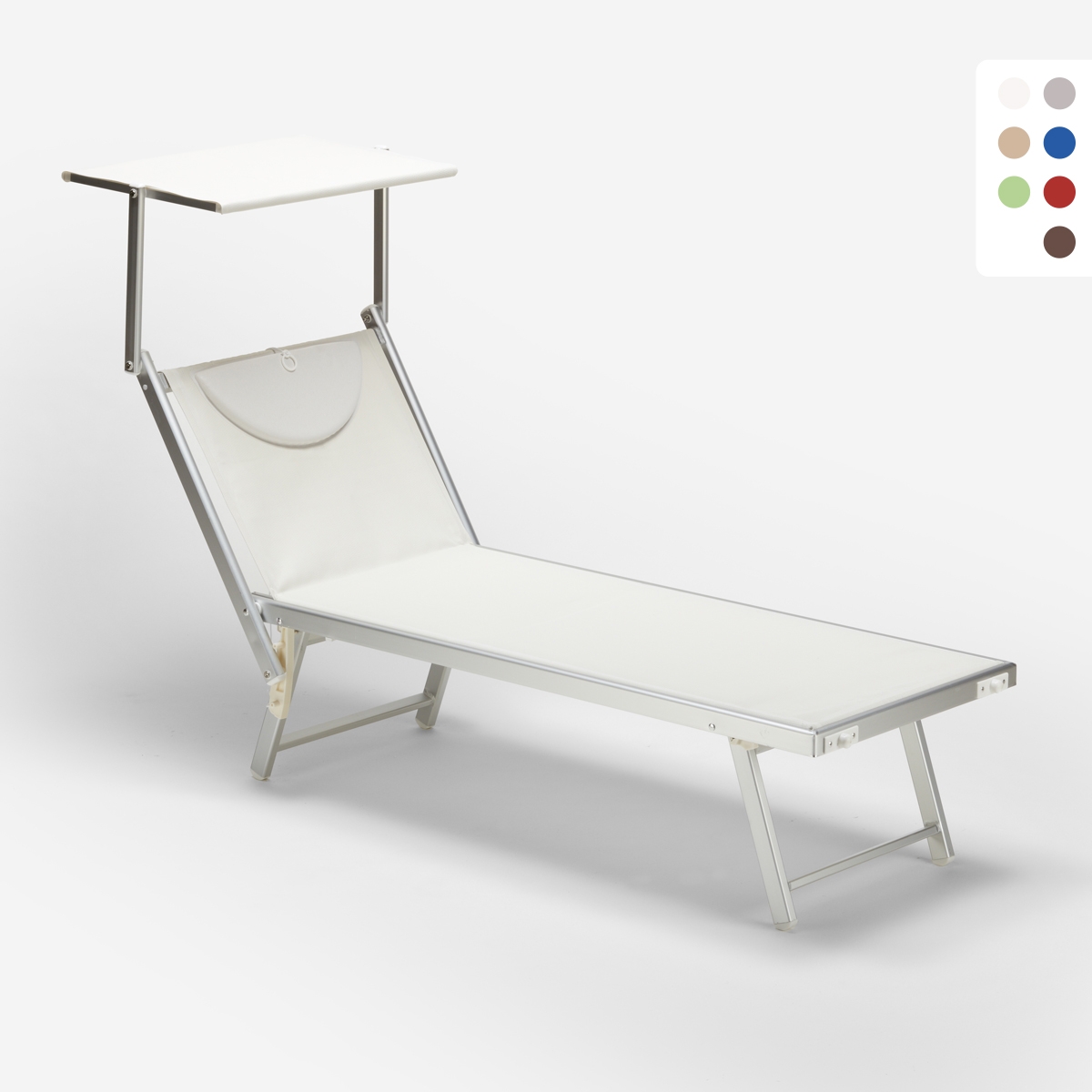 professionelle Strandliege Liegestuhl Sonnenliege aus Aluminium Santorini