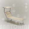 2er Set Liegestühle Strandliegen Sonnenliegen aus Aluminum Santorini 
