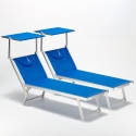 2er Set Liegestühle Strandliegen Sonnenliegen aus Aluminum Santorini 