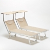 2er Set Liegestühle Strandliegen Sonnenliegen aus Aluminum Santorini 