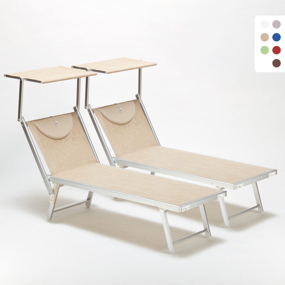2er Set Liegestühle Strandliegen Sonnenliegen aus Aluminum Santorini Aktion 2er Set Liegestühle Strandliegen Sonnenliegen aus Aluminum Santorini Aktion