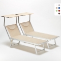 2er Set Liegestühle Strandliegen Sonnenliegen aus Aluminum Santorini Aktion