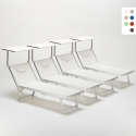4er Set professionelle Strandliegen aus Aluminium mit Dach Santorini Kauf