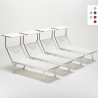 4er Set professionelle Strandliegen aus Aluminium mit Dach Santorini Kauf