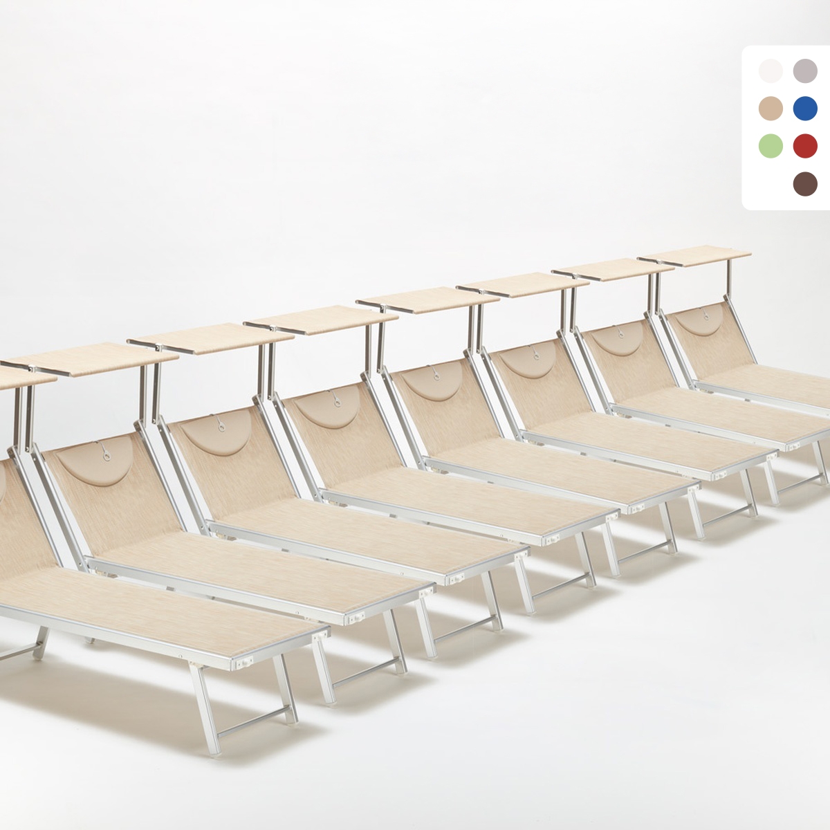 20er Set Liegestühle Strandliegen Sonnenliegen aus Aluminium Santorini Katalog