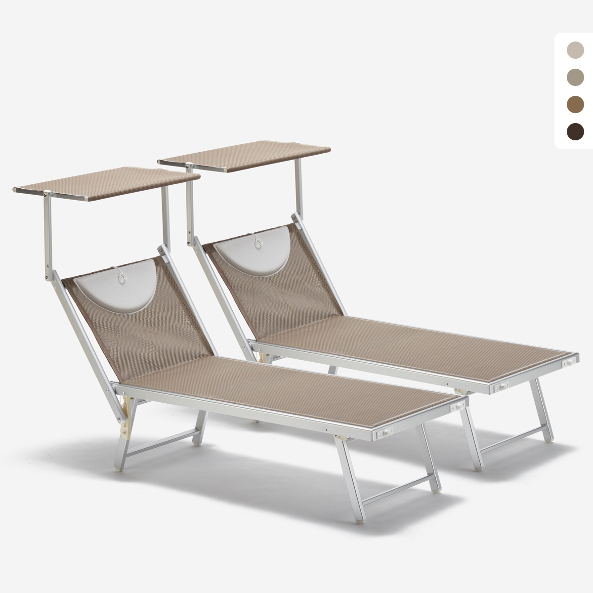 2er Set Liegestühle Strandliegen Sonnenliegen aus Aluminium für den Strand Santorini Limited Edition 2er Set Liegestühle Strandliegen Sonnenliegen aus Aluminium für den Strand Santorini Limited Edition
