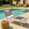 2er Set Liegestühle Strandliegen Sonnenliegen aus Aluminium für den Strand Santorini Limited Edition 