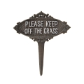 Gartenschild aus Gusseisen "Keep Off The Grass" Aktion