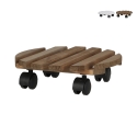 Runder Pflanzenroller aus Holz mit Rollen Angebot