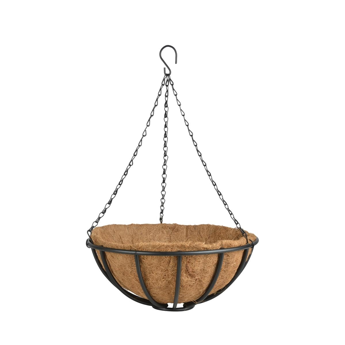 Hängender Korb mit Kette und Kokosgefäß 35 cm
