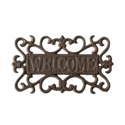 Gusseiserne Wanddekoration für außen – "Welcome"-Schild Aktion