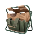 Klappbarer Hocker mit Werkzeugtasche für Gartenarbeit Rabatte