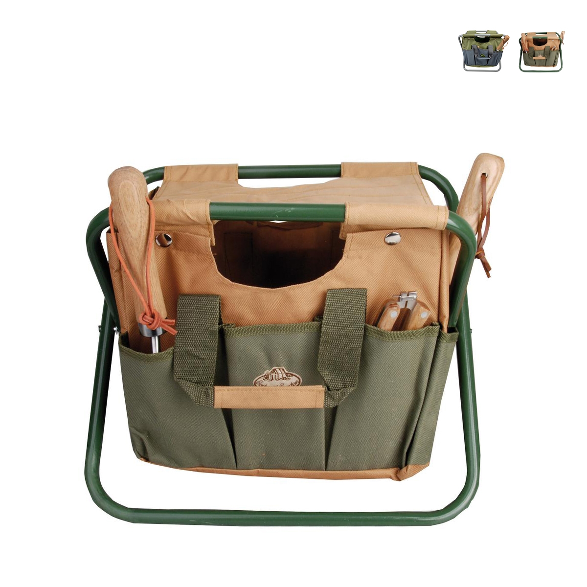 Klappbarer Hocker mit Werkzeugtasche für Gartenarbeit Aktion Klappbarer Hocker mit Werkzeugtasche für Gartenarbeit Aktion