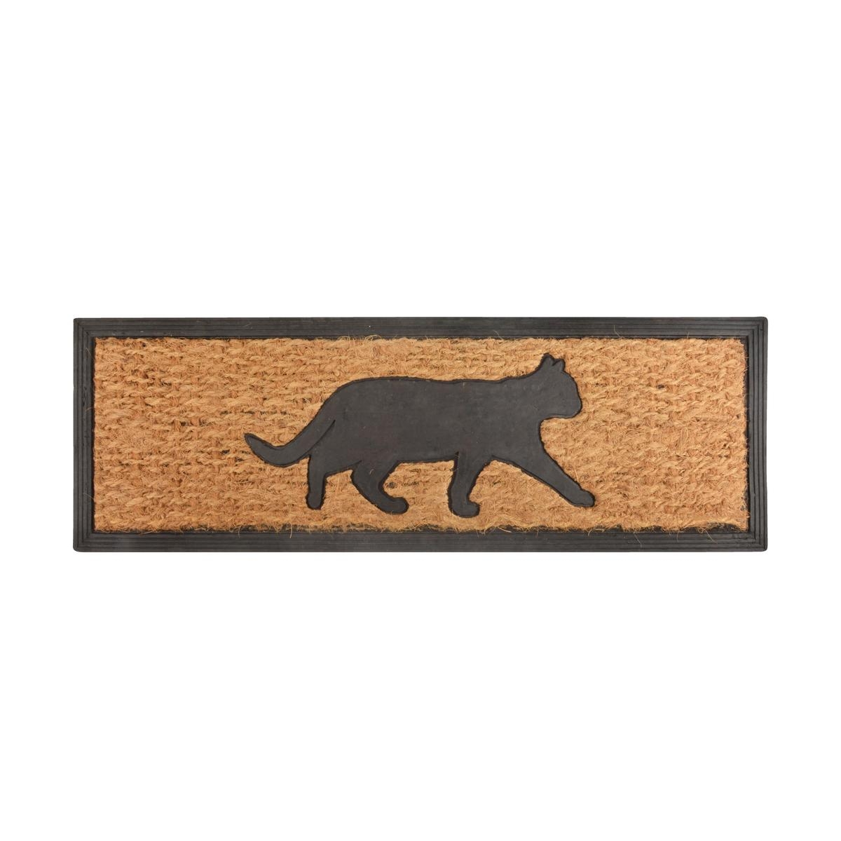 Fußmatte aus Kokos und Gummi mit Katzenmotiv 75,1x25,3 cm Aktion