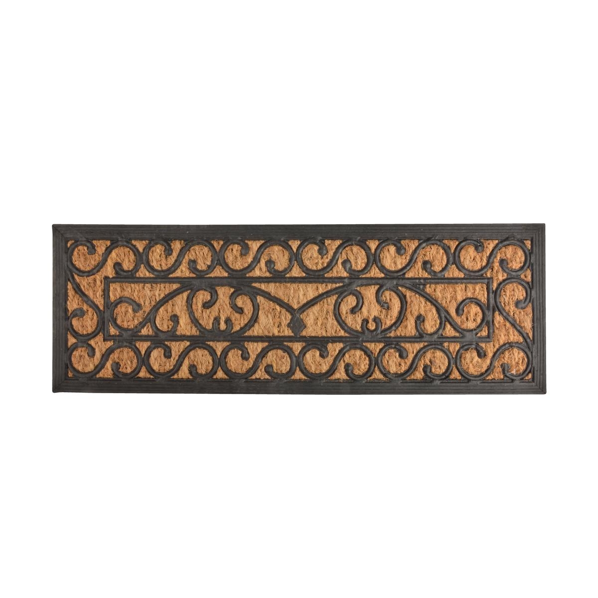 Fußmatte aus Kokosfaser und Gummi im klassischen viktorianischen Stil 75,5x25,2cm