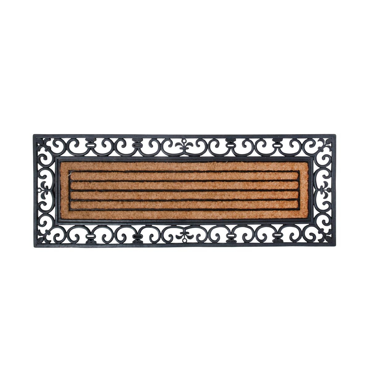 Rechteckige Fußmatte 120x45 cm mit Gummirahmen und Kokosfasern Aktion