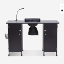 Manikürtisch mit Rädern Saugvorrichtung Lampe weiß schwarz Talos Aktion