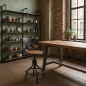 Hocker im Vintage-Stil verstellbar für Bar & Küche mit Rückenlehne Junt Verkauf
