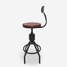 Hocker im Vintage-Stil verstellbar für Bar & Küche mit Rückenlehne Junt Sales