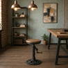Barhocker mit Kurbel verstellbar im Vintage-Stil Zunor Verkauf