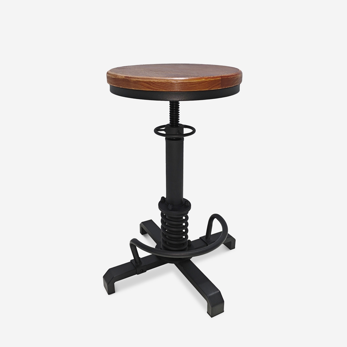 Barhocker im Vintage-Industriestil mit Schraubenverstellung Helix