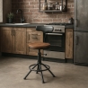 Hocker drehbar verstellbar im Vintage-Stil mit Rückenlehne Crewi Back Verkauf