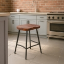 Hocker Industriell aus Holz und Metall für Küchen-Halbinsel Lumax Verkauf