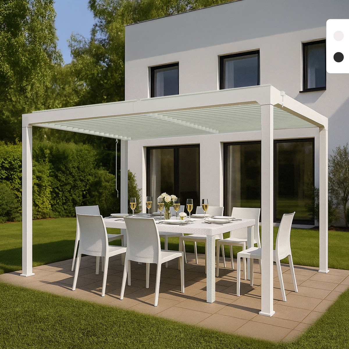Bioklimatische Gartenpergola 3x4m manuell Aluminium Trinidad