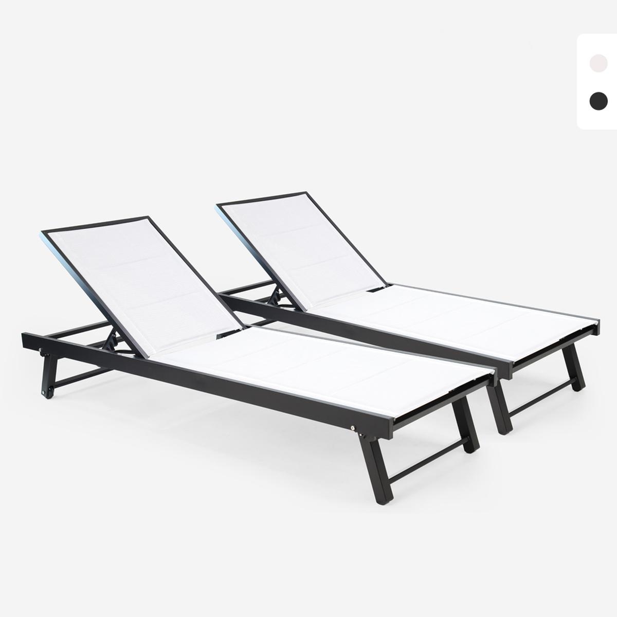 Bestand 2 moderne verstellbare Gartenliegen mit Rädern Rimini Katalog Bestand 2 moderne verstellbare Gartenliegen mit Rädern Rimini Katalog