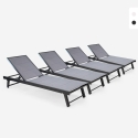 Vorrat 4 Garten Liegestühle Aluminium Pool Räder Rimini Aktion
